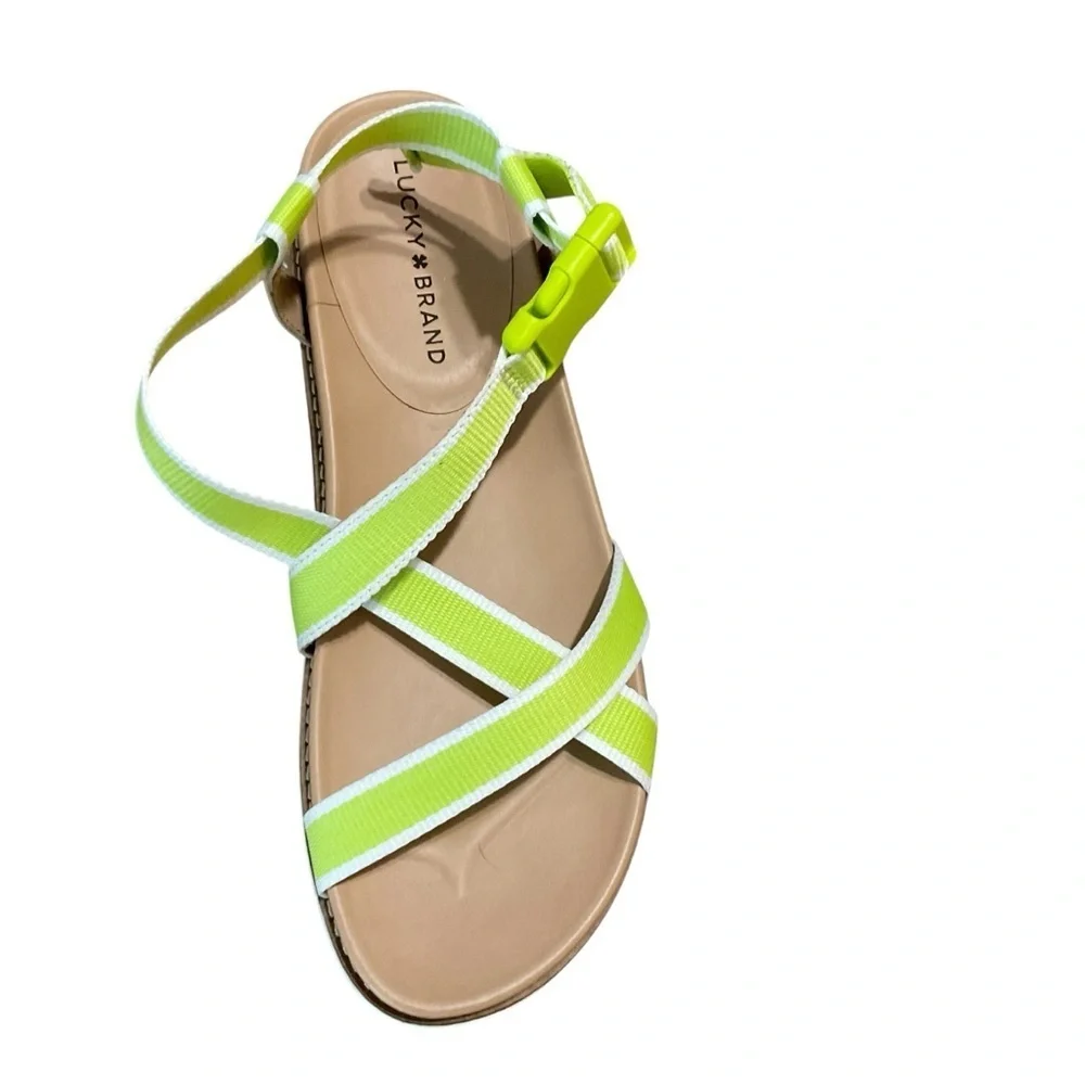Lucky Brand Neon Green Strappy Platform Sandals Size 9.5 - Picture 2 of 8